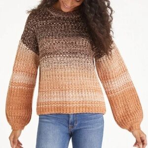 525 America Ombré Marlee Balloon Sleeve Knit Sweater